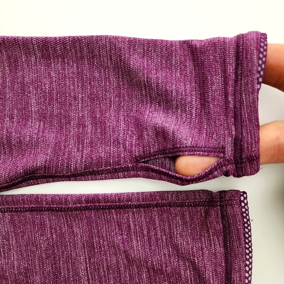 Lululemon Lightweight Long Sleeves Top Heathered Purple Semi Sheer Stretch Sz 8 - Picture 3 of 8